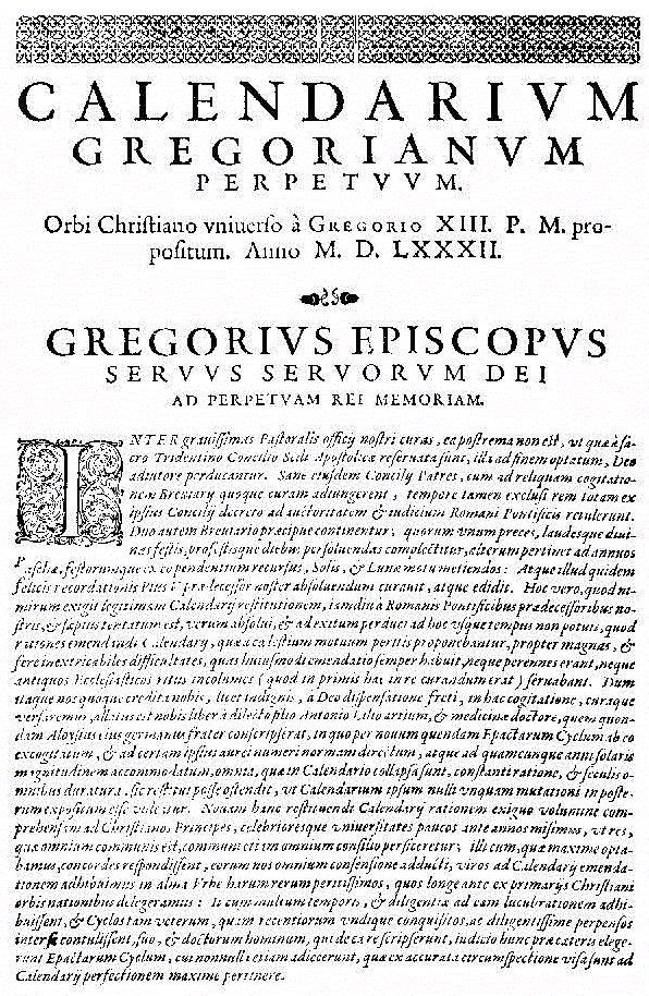 Gregorian Calendar Reform