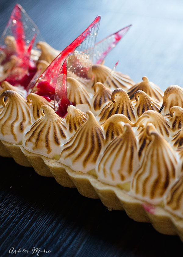 charred blood orange tart