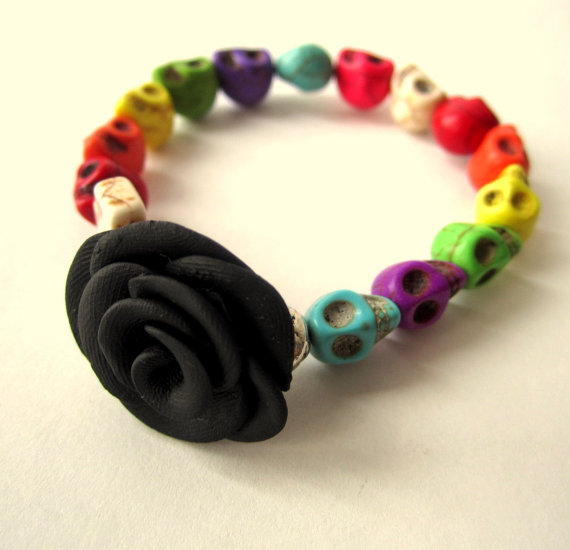 Rainbow Skull Bracelet