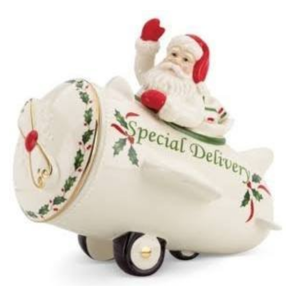 Santa Airplane Cookie Jar