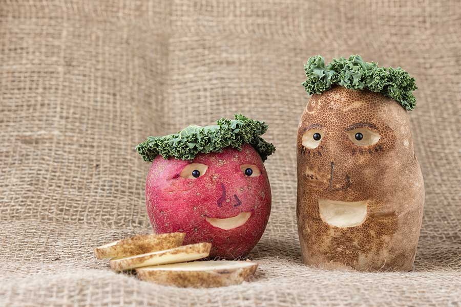 Carved potatoes