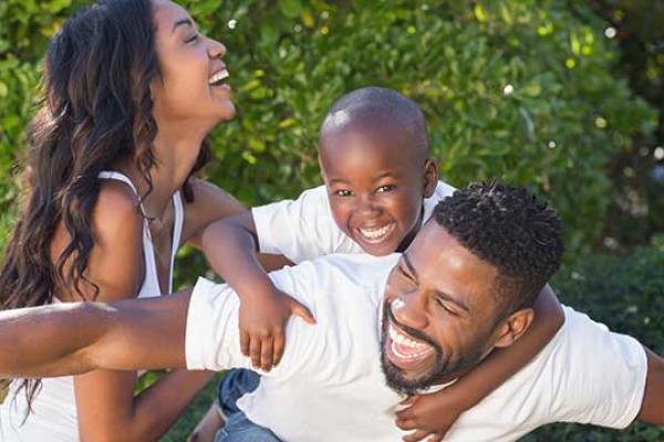 laughing family