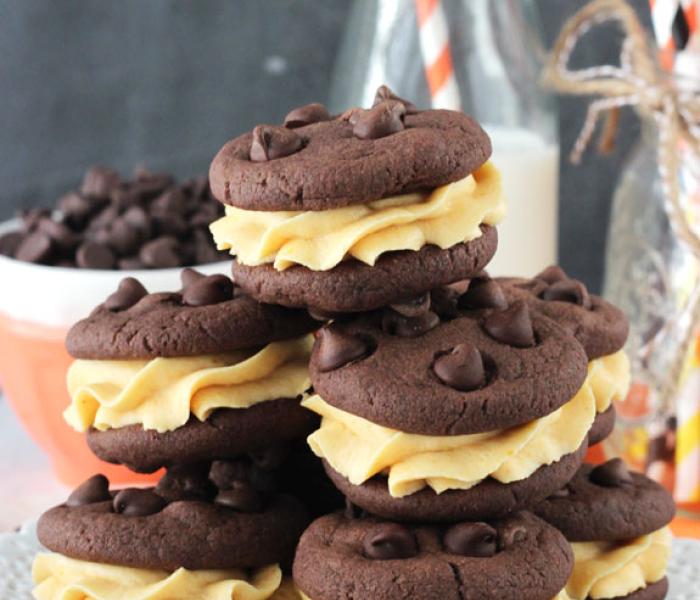 Pumpkin Chocolate Chip Cookie Sandwiches
