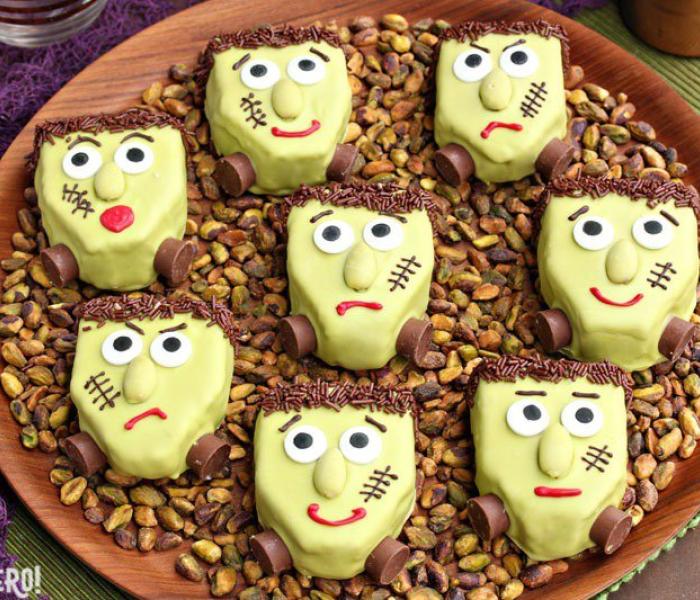 Frankenstein Pistachio Blondies