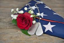 Flag and flower