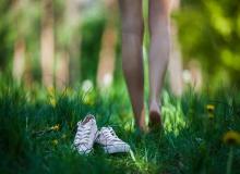 Woman without shoes